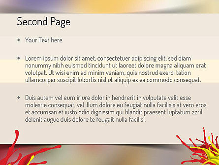 Modèle PowerPoint de peinture éclaboussante rouge et jaune, Diapositive 2, 11196, Abstrait / Textures — PoweredTemplate.com