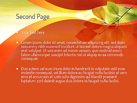 Templat PowerPoint Cabang Dengan Daun Kuning, Slide 2, 11208, Alam & Lingkungan — PoweredTemplate.com