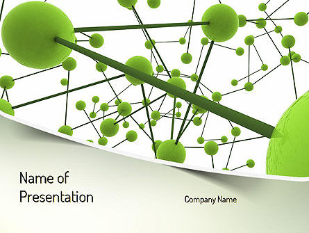 Green Network PowerPoint Template, PowerPoint Template, 11258, Technology and Science — PoweredTemplate.com