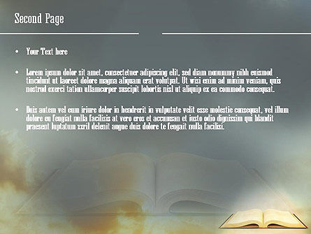 Open Bible with Light Rays PowerPoint Template, Slide 2, 11265, Religious/Spiritual — PoweredTemplate.com