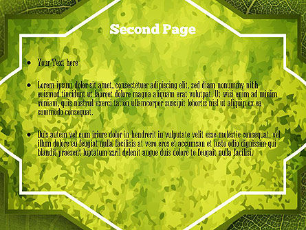 파워포인트 템플릿 - 녹색 잎 구조, 슬라이드 2, 11271, 자연 및 환경 — PoweredTemplate.com