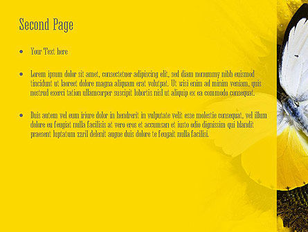 Butterfly on Sunflower PowerPoint Template, Slide 2, 11322, Nature & Environment — PoweredTemplate.com