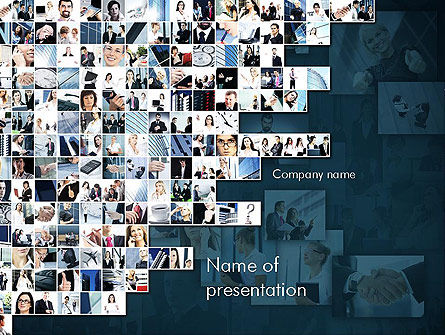 Modello PowerPoint - Business in action collage, Modello PowerPoint, 11339, Lavoro — PoweredTemplate.com