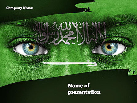 Saudi Arabia Flag PowerPoint Template, PowerPoint Template, 11344, Flags/International — PoweredTemplate.com