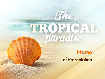 Shell Op Het Strand PowerPoint Template, PowerPoint-sjabloon, 11365, Natuur & Milieu — PoweredTemplate.com