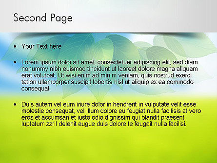 파워포인트 템플릿 - 녹색 잎의 무리, 슬라이드 2, 11374, 자연 및 환경 — PoweredTemplate.com