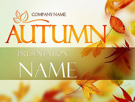 Falling Leaves Theme PowerPoint Template, PowerPoint Template, 11387, Nature & Environment — PoweredTemplate.com