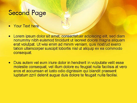 Modello PowerPoint - Goccia d'acqua sulle foglie, Slide 2, 11404, Natura & Ambiente — PoweredTemplate.com