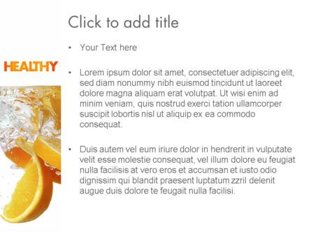 Modèle PowerPoint de orange éclaboussures dans l'eau, Diapositive 3, 11407, Food & Beverage — PoweredTemplate.com