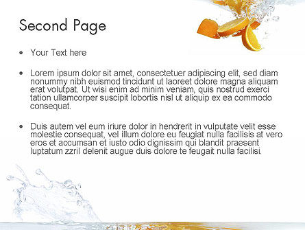 Modèle PowerPoint de orange éclaboussures dans l'eau, Diapositive 2, 11407, Food & Beverage — PoweredTemplate.com