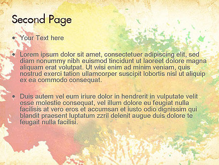 Modèle PowerPoint de taches colorées d'aquarelle, Diapositive 2, 11414, Art & Entertainment — PoweredTemplate.com
