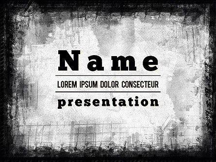 Modèle PowerPoint de cadre d'encre en chine noire, Modele PowerPoint, 11426, Abstrait / Textures — PoweredTemplate.com