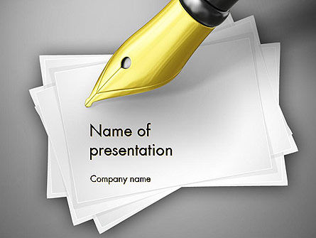 Modèle PowerPoint de stylo à encre, Modele PowerPoint, 11430, Concepts commerciaux — PoweredTemplate.com