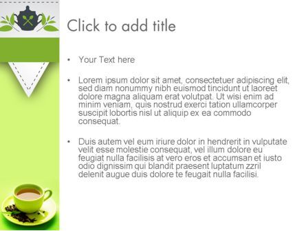 Groene Thee Cup PowerPoint Template, Dia 3, 11431, Food & Beverage — PoweredTemplate.com