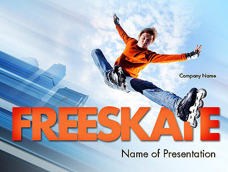 Roller Skate Freestyle PowerPoint Template, Free PowerPoint Template, 11469, Sports — PoweredTemplate.com