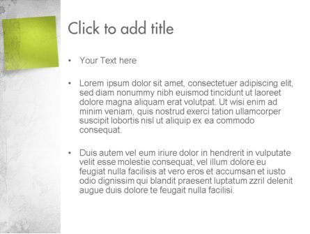 Plantilla de PowerPoint - nota adhesiva verde, Diapositiva 3, 11476, Abstracto / Texturas — PoweredTemplate.com