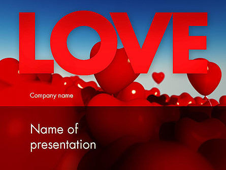 Modelo do PowerPoint - balões de coração, 11496, Feriados/Ocasiões Especiais — PoweredTemplate.com