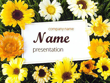 Plantilla de PowerPoint - tarjeta de felicitación con flores, Plantilla de PowerPoint, 11502, Vacaciones/ Ocasiones especiales — PoweredTemplate.com
