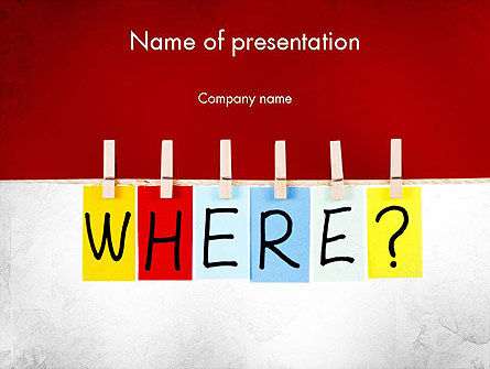 Where Question PowerPoint Template, PowerPoint Template, 11530, Education & Training — PoweredTemplate.com