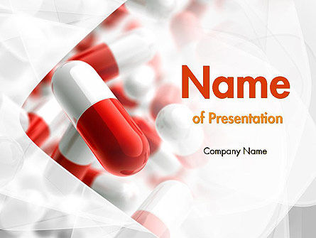 Red and White Pills PowerPoint Template, PowerPoint Template, 11539, Medical — PoweredTemplate.com