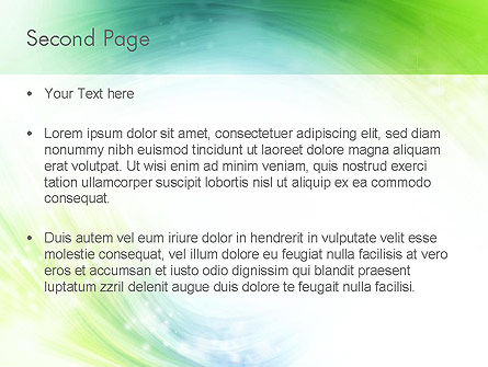 緑色と青色の渦巻き - PowerPointテンプレート, スライド 2, 11560, 抽象／テクスチャ — PoweredTemplate.com