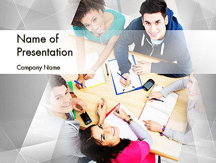 Students at Work PowerPoint Template, PowerPoint Template, 11592, Education & Training — PoweredTemplate.com