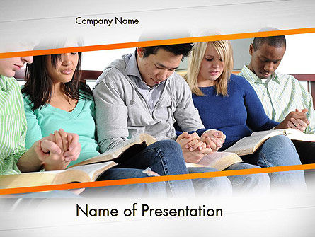 Prayer Group PowerPoint Template, 11616, Religious/Spiritual — PoweredTemplate.com