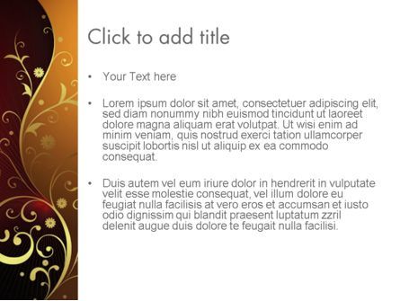 Golden Pattern with Swirls PowerPoint Template, Slide 3, 11623, Abstract/Textures — PoweredTemplate.com