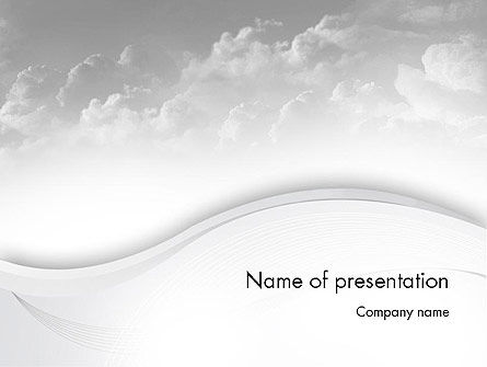单色云PowerPoint模板, PowerPoint模板, 11628, 自然与环境 — PoweredTemplate.com