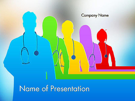 Modelo do PowerPoint - médico equipe silhuetas, Grátis Modelo do PowerPoint, 11635, Médico — PoweredTemplate.com