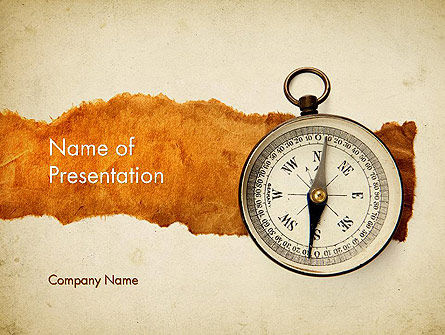 Compass on Parchment PowerPoint Template, PowerPoint Template, 11732, Business — PoweredTemplate.com