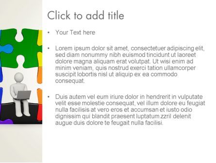 Modèle PowerPoint de stickman assis sur un puzzle, Diapositive 3, 11741, Concepts commerciaux — PoweredTemplate.com