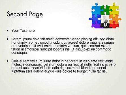 Modèle PowerPoint de stickman assis sur un puzzle, Diapositive 2, 11741, Concepts commerciaux — PoweredTemplate.com