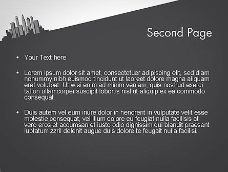파워포인트 템플릿 - 다운 타운의 실루엣, 슬라이드 2, 11811, 건축 — PoweredTemplate.com