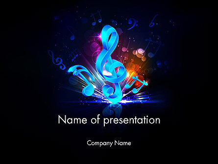 Colorful Music Notes PowerPoint Template, PowerPoint Template, 11816, Art & Entertainment — PoweredTemplate.com