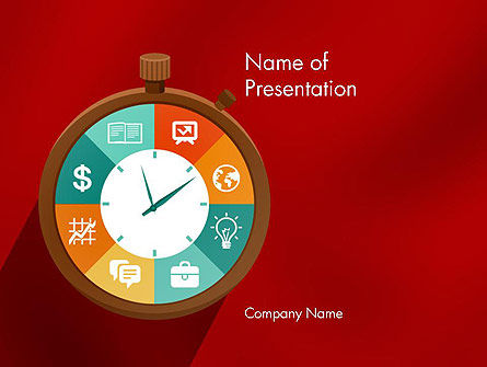 Flat Stopwatch PowerPoint Template, PowerPoint-sjabloon, 11835, Business Concepten — PoweredTemplate.com