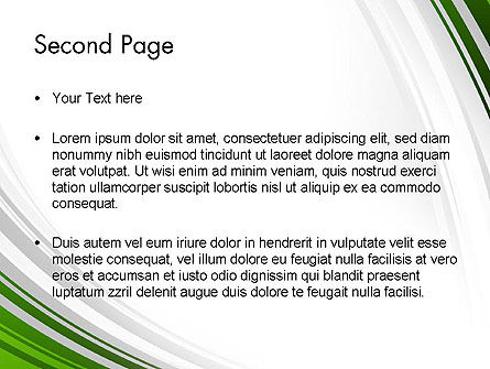 緑色と灰色の曲線 - PowerPointテンプレート, スライド 2, 11938, 抽象／テクスチャ — PoweredTemplate.com