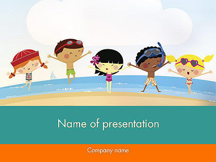 Zomerplezier PowerPoint Template, PowerPoint-sjabloon, 11950, Education & Training — PoweredTemplate.com