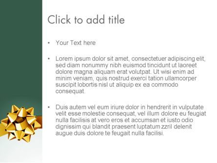 Modèle PowerPoint de ruban d'or, Diapositive 3, 11979, Fêtes / Grandes occasions — PoweredTemplate.com