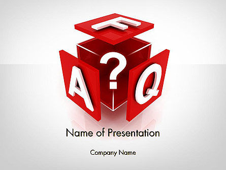 FAQ Cube PowerPoint Template, 11987, Education & Training — PoweredTemplate.com