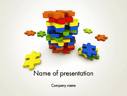 Pile of Puzzle Pieces PowerPoint Template, 12001, Business Concepts — PoweredTemplate.com