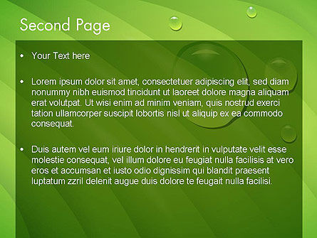Plantilla de PowerPoint - gotas de agua en la hoja, Diapositiva 2, 12074, Naturaleza y medio ambiente — PoweredTemplate.com