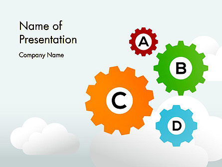 五颜六色的齿轮PowerPoint模板, 免费 PowerPoint模板, 12075, Education & Training — PoweredTemplate.com