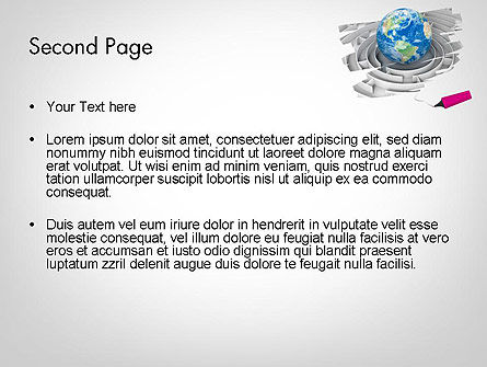 Earth in Maze PowerPoint Template, Slide 2, 12095, Global — PoweredTemplate.com