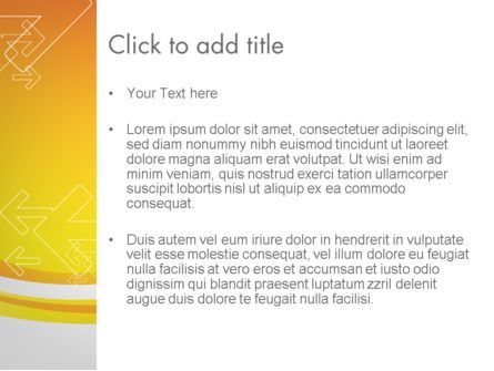Templat PowerPoint Tombol Tanda Panah Pada Oranye, Slide 3, 12104, Abstrak/Tekstur — PoweredTemplate.com