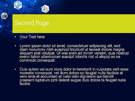 Network Concept with Hexagons PowerPoint Template, Slide 2, 12121, Technology and Science — PoweredTemplate.com