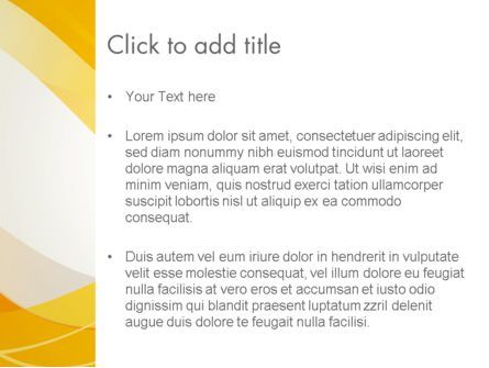 Modelo do PowerPoint - amarelo ondas desfocadas e linhas curvas, Deslizar 3, 12147, Abstrato/Texturas — PoweredTemplate.com