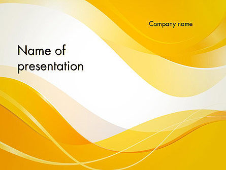 Yellow Blurry Waves and Curved Lines PowerPoint Template, Free PowerPoint Template, 12147, Abstract/Textures — PoweredTemplate.com
