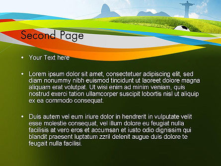 파워포인트 템플릿 - 도착 브라질, 슬라이드 2, 12173, 국기/국제 — PoweredTemplate.com