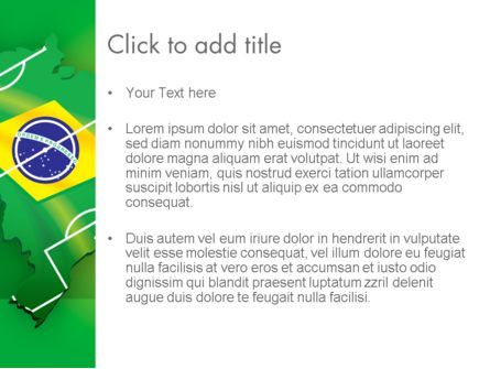 Modèle PowerPoint de carte du drapeau du brésil avec terrain de football, Diapositive 3, 12200, Drapeaux / International — PoweredTemplate.com